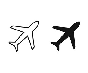 Airplane icon set. Airplane vector icon in trendy flat style isolated on a white background