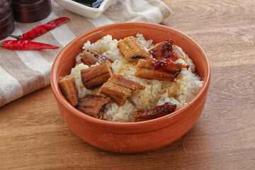 Roasred eel with steamed rice