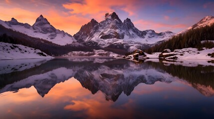 Panoramic view of Mount Fitz Roy at sunrise, Patagonia, Argentina