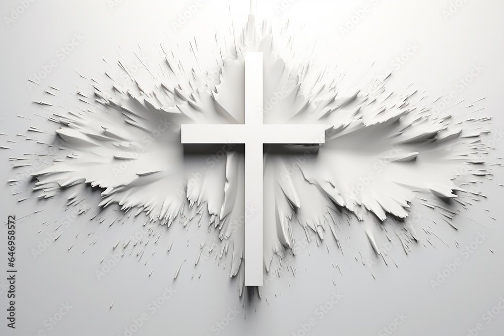 Wall mural painting art of an abstract background with cross. christian illustration.