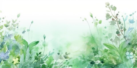 Beautiful abstract green watercolor floral design background. beautiful Generative AI AIG32