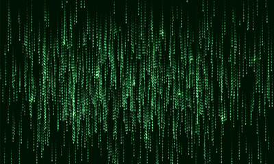 Binary computer code. Cyber background constructed with numbers one and zero. Abstract visualization of programming. Vector illustration.