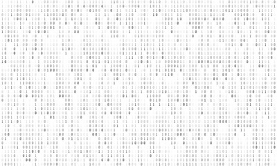 Binary computer code. Cyber background constructed with numbers one and zero. Abstract visualization of programming. Vector illustration.