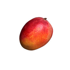 Fresh whole tasty mango tropical fruit, healthy vitamin organic diet, top view close up, clipping path, selective focus