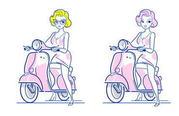 Vantage Italian girl on the iconic Italian scooter
