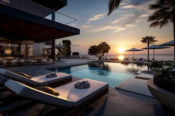 Luxury Villa with Gorgeous Outdoor Pool - AI Generated