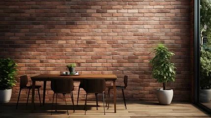 Foto op Canvas outdoor wall tiles with bricks for wallpaper. © Vusal