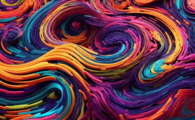 Fototapeta premium A multicolor vibrant spirals and swirls background.