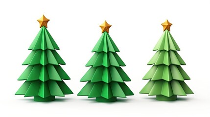 3d rendered christmas tree isolated on white background