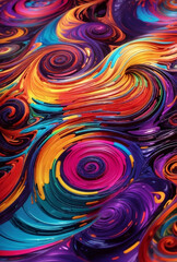 A multicolor vibrant spirals and swirls background.