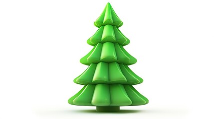 3d rendered christmas tree isolated on white background