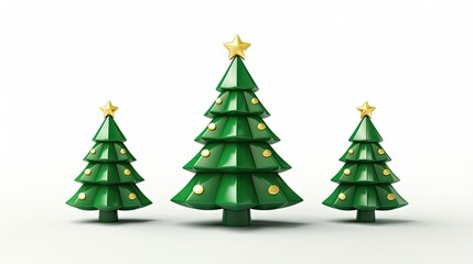 3d rendered christmas tree isolated on white background