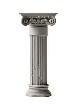 Doric column Isolated on white background 
