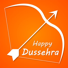 Dussehra Happy Festival Indian with bow and arrow calligraphy lettering text,