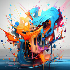 abstract background with splashes. Ai Generative 