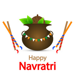 Navratri Indian dandia sticks, vector art illustration.