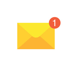 Email unread envelope icon. Mail or inbox symbol. Vector illustration isolated on white background.