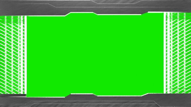 Steel gate transition on chromakey background. Metal gate opening and closing.