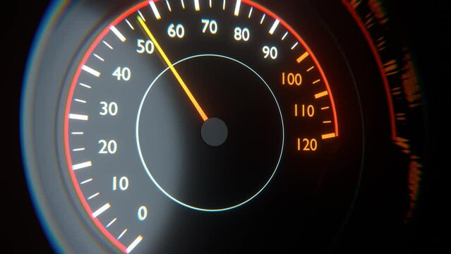 Сar speedometer and tachometer. Fast accelerating car. Sport auto. Supercar.