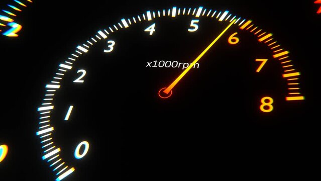 Сar speedometer and tachometer. Fast accelerating car. Sport auto. Supercar.