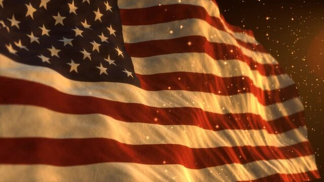 USA national flag. Waving country symbol. Patriotic video. Independence day.