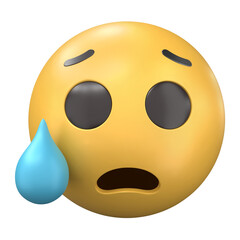Emoji Crying 3D illustration isolated on a white background