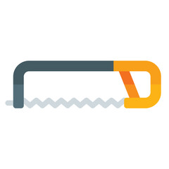 hacksaw icon in flat style isolated on transparent background. Construction tools, vector illustration for graphic design projects