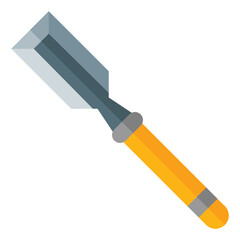 chisel icon in flat style isolated on transparent background. Construction tools, vector illustration for graphic design projects