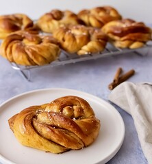 Homemade cardamom cinnamon buns.