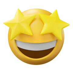Emoji Star Face 3D illustration isolated on a white background