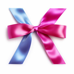Wavy ribbon on white background for breast cancer awareness