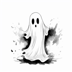 Horror Ghosts in Flat Style Creepy Minimalism