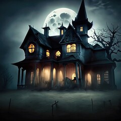 Fototapeta na wymiar a scary halloween house