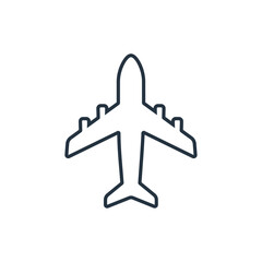 Line airplane icon vector. Plane line icon on white background