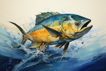 Aka Dorado dolphin fish mahi-mahi on white