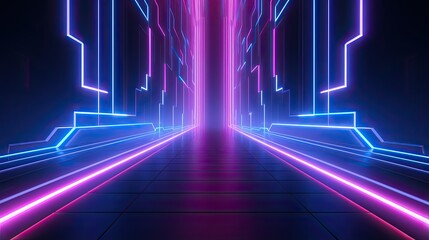 Abstract Futuristic Background with Pink and Blue