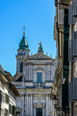 Solothurn, Altstadt, Altstadthäuser, Hauptgasse, St. Ursen-Kathedrale, historische Häuser, Barock, Stadt, Sommer, Schweiz