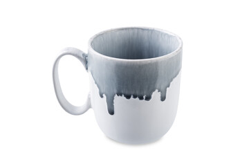 Ceramic white cup on a white isolated background