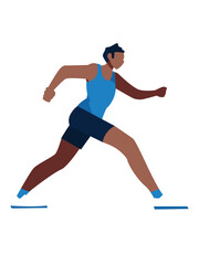 Fototapeta na wymiar Flat Illustration, character vector, sport and fitness concept, isolated man in sportswear running