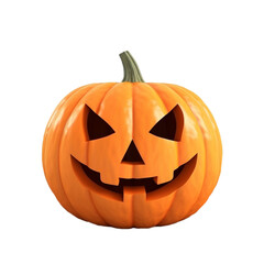 3d halloween pumpkin isolated on white on isolated transparent background png. Generated with AI