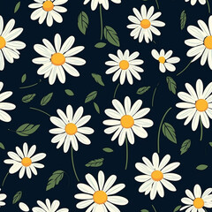 Fototapeta na wymiar Enchanting Daisy Artistry Floral Pattern