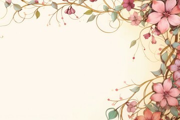 Enchanting Indian wedding card setting, floral arrangements, delicate vines.