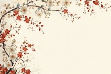 Enchanting Indian wedding card setting, floral arrangements, delicate vines.