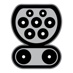Vector graphic of Type 2 CCS combo type electric vehicle charger plug