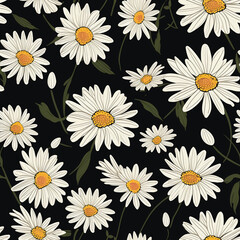 Seamless daisy fabric print for stylish clothing