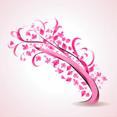 Pink Ribbon Elegance Crisp White