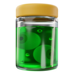 3d rendering of halloween jar with eye icon
