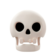 3d rendering of halloween skull icon
