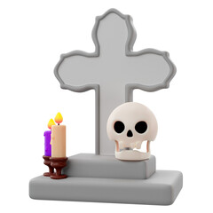 3d rendering of halloween tomb icon

