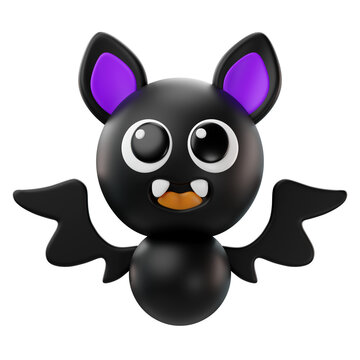 3d rendering of halloween bat icon
